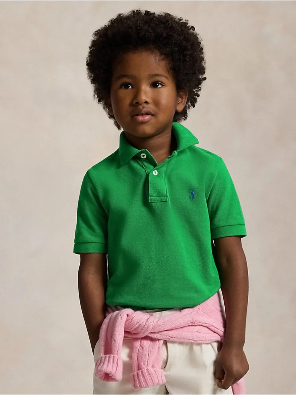 Ralph Lauren Bright Green Short-Sleeve Polo with Blue Logo